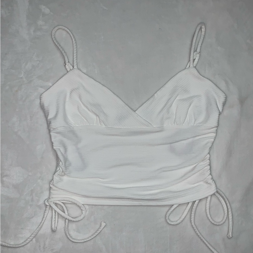 Forever 21 White Ruched Top